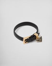 Prada - Saffiano Leather Bracelet - Lyst