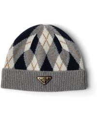 Prada - Argyle-Strickmütze, Damen, Größe - Lyst