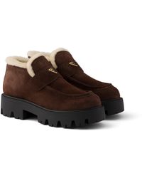 Prada - Suede Loafers - Lyst