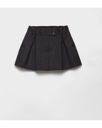 Prada - Chevron Wool Mini Skirt - Lyst