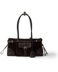 Prada - Bonnie Medium Corduroy And Leather Handbag - Lyst