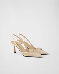 Prada - Mesh Fabric Slingback Pumps - Lyst