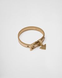 Prada - Bracelet En Cuir Brossé - Lyst