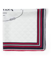 Prada - Pañuelo En Jacquard De Sarga De Seda Con Estampado 55 X 55 Cm, Mujer - Lyst