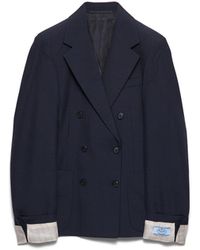 Prada - Double-Breasted Kid Mohair Jacket - Lyst