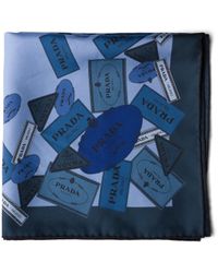 Prada - Printed Twill Scarf 55 - Lyst
