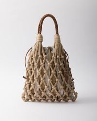 Prada - Noué Medium Cotton Macramé Bag - Lyst
