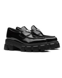monolith brushed leather pointed loafers