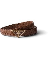 Prada - Braided Leather Belt - Lyst