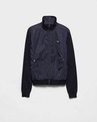Prada - Cardigan En Laine Extra Fine Avec Fermeture À Glissière - Lyst