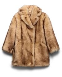 Prada - Shearling Caban Jacket - Lyst