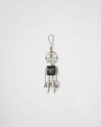 Prada - Charm De Sac Robot En Cuir Saffiano - Lyst