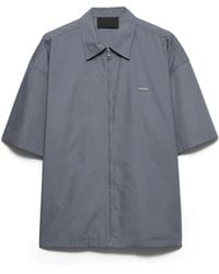 Prada - Short-Sleeved Technical Cotton Shirt, Iron - Lyst
