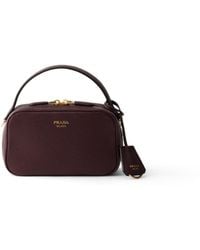 Prada - Odette Leather Mini-Bag, Burgundy - Lyst
