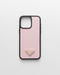 Prada - Saffiano Leather Cover For Iphone 15 Pro - Lyst