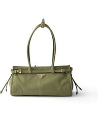 Prada - Bonnie Medium Nubuck Leather Handbag, Agave - Lyst