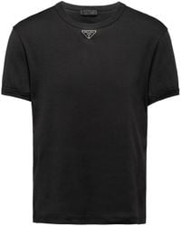 Prada - Triangle Plaque T-Shirt - Lyst