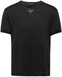 Prada - Triangle Plaque T-Shirt - Lyst