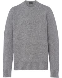 Prada - Logo-Embroidered Sweater - Lyst