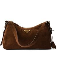 Prada - Medium Suede Aimée Shoulder Bag - Lyst