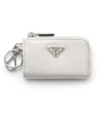 Prada - Mini Pouch-Schlüsselanhänger Aus Saffiano Leder, Herren - Lyst