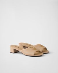 Prada - Padded Nappa Leather Sandals - Lyst