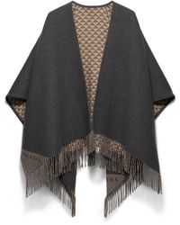 Prada - Reversible Wool And Cashmere Poncho - Lyst