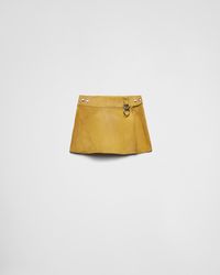 Prada - Jupe Courte En Veau Velours - Lyst