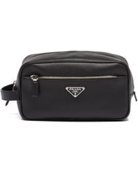Prada - Saffiano Leather Travel Pouch - Lyst