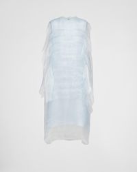 Prada - Kleid Aus Technischem Voile - Lyst