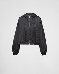 Prada - Cropped Re-Nylon Hooded Blouson Jacket - Lyst