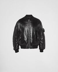 Prada - Nappa Leather Bomber Jacket - Lyst