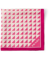 Prada - Schal Aus Seidentwill Mit Print 55, Damen - Lyst