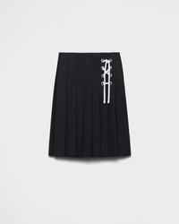 Prada - Gonna Midi A Pieghe - Lyst