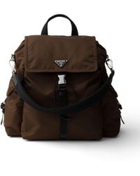 Prada - Explore Re-Nylon And Leather Backpack - Lyst