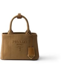Prada - Jardinière Mini Cotton Canvas Handbag - Lyst