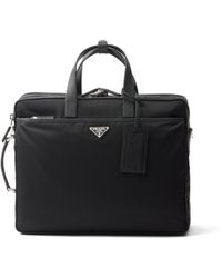 Prada - Maletín De Re-Nylon Y Piel Saffiano, Hombre - Lyst