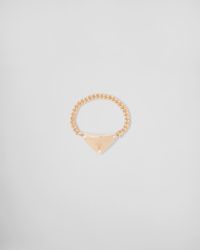 Prada - Eternal Gold Chain Ring In Yellow Gold With Diamonds - Lyst