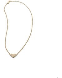 Prada - Eternal Gold Eternal Mini Triangle Pendant Necklace In Yellow Gold And Diamonds - Lyst