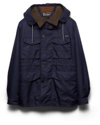 Prada - Chaqueta Con Capucha De Algodón, Hombre, Talla - Lyst