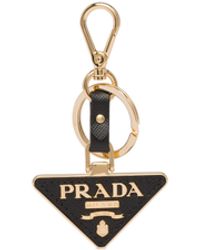 Prada - Saffiano Leather And Metal Keychain - Lyst