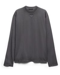 Prada - Long-Sleeved Cotton T-Shirt - Lyst