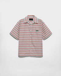 Prada - Gestreiftes Bowling-Hemd Aus Baumwolle - Lyst