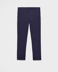 Prada - Pantalon En Popeline Stretch - Lyst