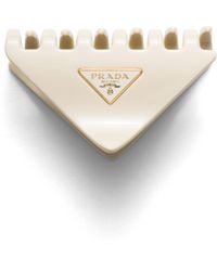Prada - Claw Clip With Triangle Logo - Lyst