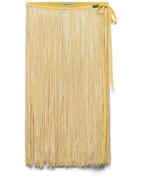 Prada - Skirt With Sequin Fringe, Cream - Lyst
