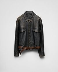 Prada - Nappa-Leather Jacket - Lyst