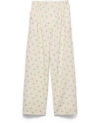 Prada - Pantalones De Lona Antigua Con Estampado Floral, Mujer, Talla - Lyst