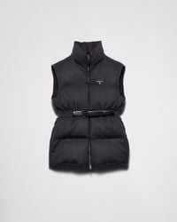 Prada - Belted Down-Padded Gilet - Lyst
