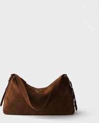 Prada - Aimée Large Suede Shoulder Bag - Lyst